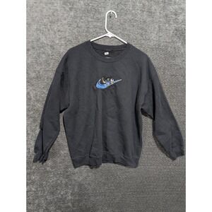 Nike Sweatshirt Embroidered Logo Athletic Pullover Charcoal Men's L